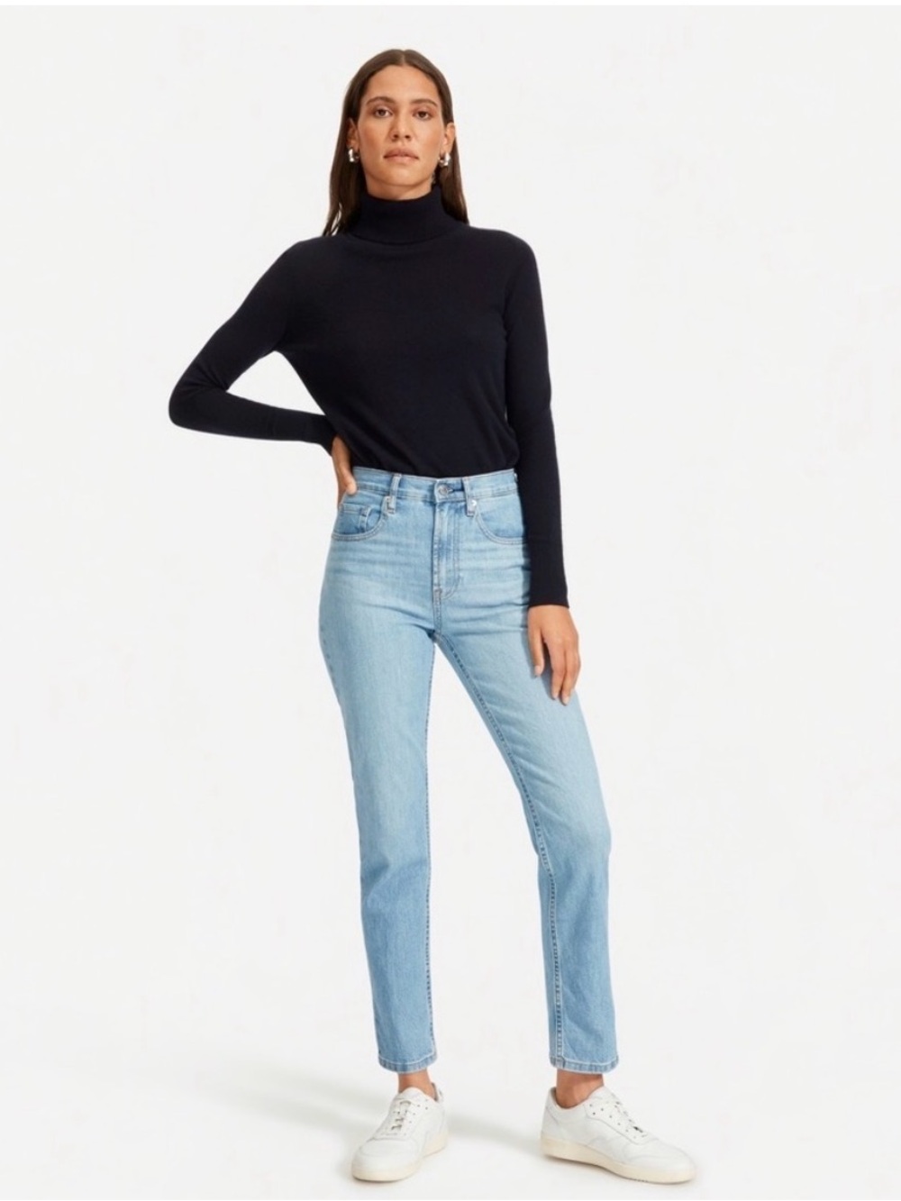 Everlane Light Blue High-Rise Straight Jeans